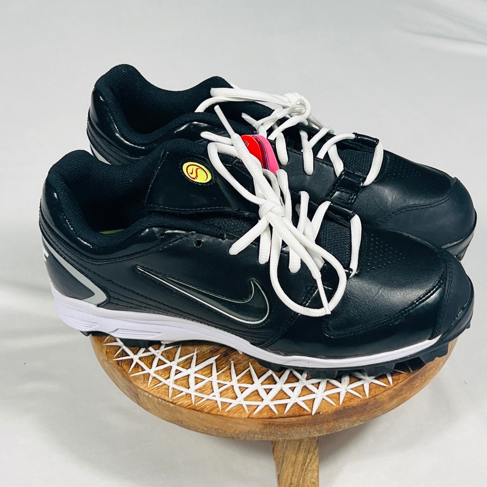 Nike Air Diamond Trainer Baseball Cleats Black White‎ Volt 415180-011 Mens 8